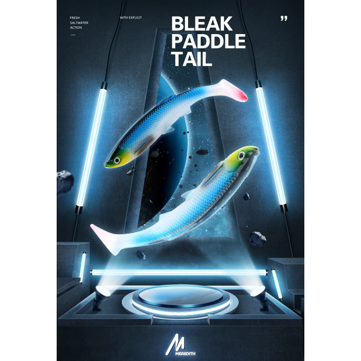 Силиконовые приманки Meredith 120 мм 14.5 г (4 шт) - Bleak Paddle Tail