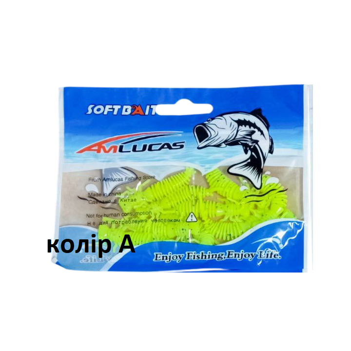 Силиконовая приманка AmLUCAS Larva 55 мм 10 шт – 6 цветов