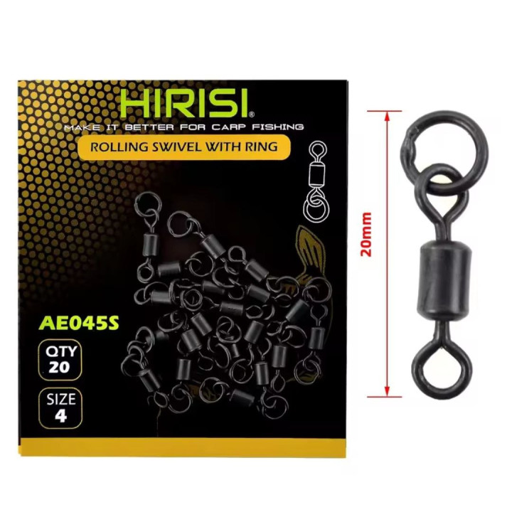 Вертлюг з кільцем HIRISI AE045S, розмір 7, 20 шт