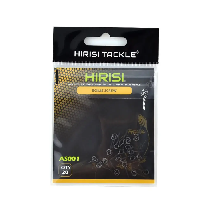 HIRISI AS001 — винты для бойлов 20 шт, Boilie Screw, монтаж без стопоров