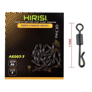 Вертлюги HIRISI AE007-7 швидкознімні (розмір 7, 17 мм, 20 шт)