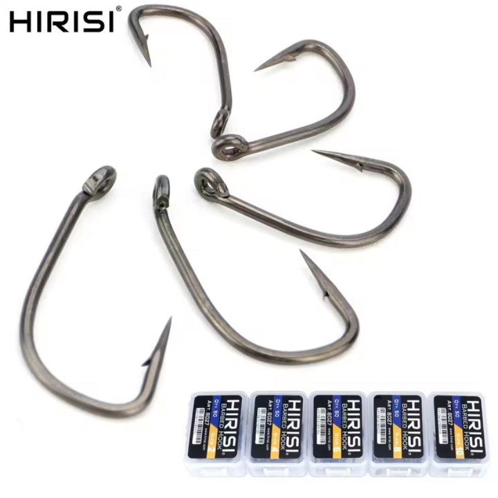 Крючки HIRISI Barbed Hook  (50 шт) для карповой ловли