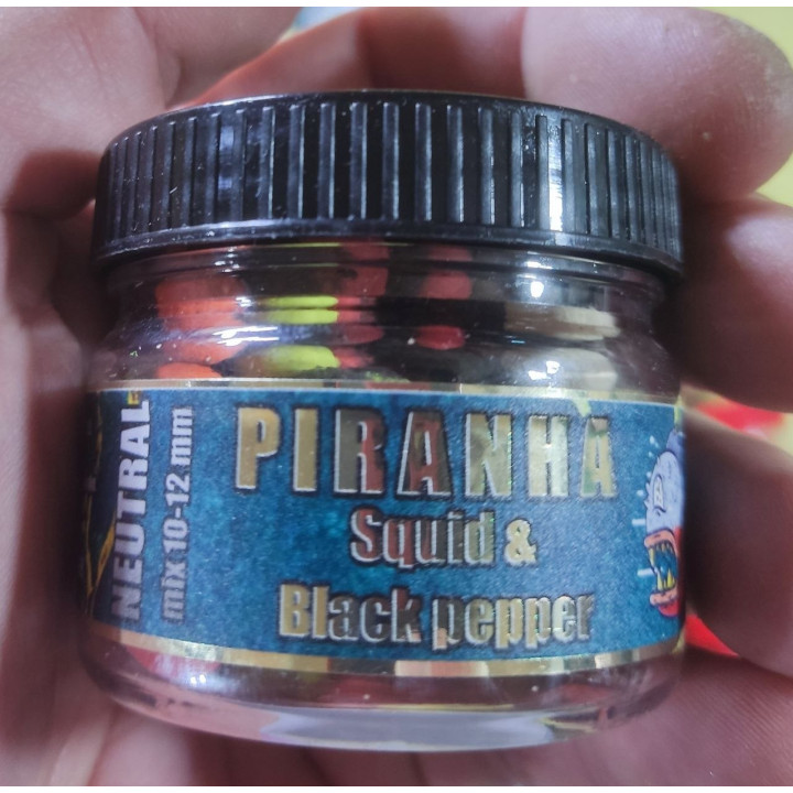NEUTRAL (баланси, мікс кольорів в банці)  "PIRANHA" mix 10-12 mm в одній банці