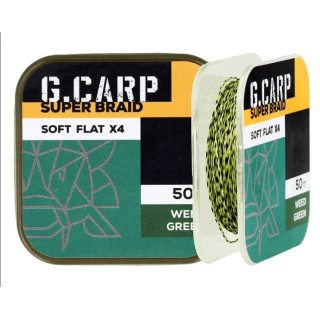 Повідковий матеріал GC G.Carp Super Braid Soft Flat X4 50м  Weed Green
