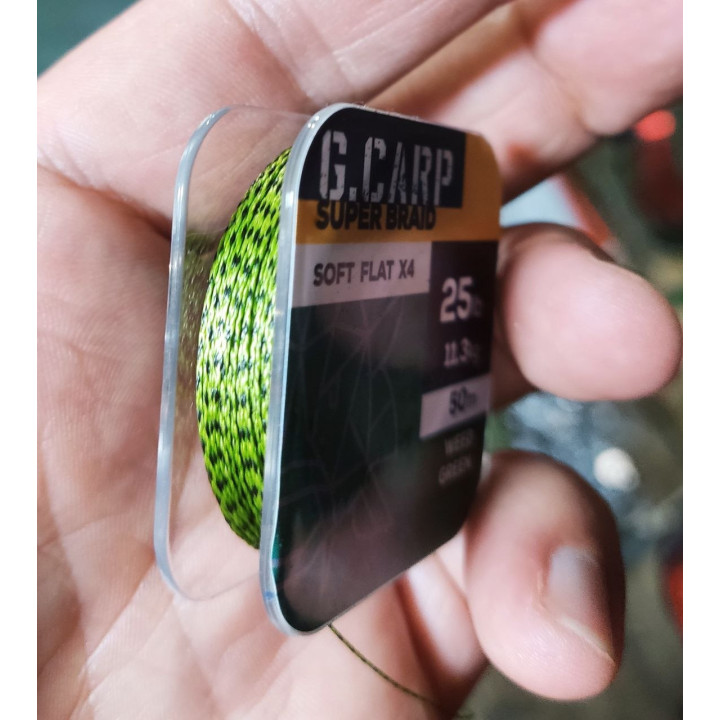Повідковий матеріал GC G.Carp Super Braid Soft Flat X4 50м  Weed Green