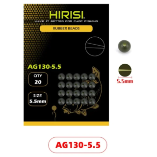 HIRISI резиновые бусины 5.5 мм AG130, 20 шт для карпфишинга