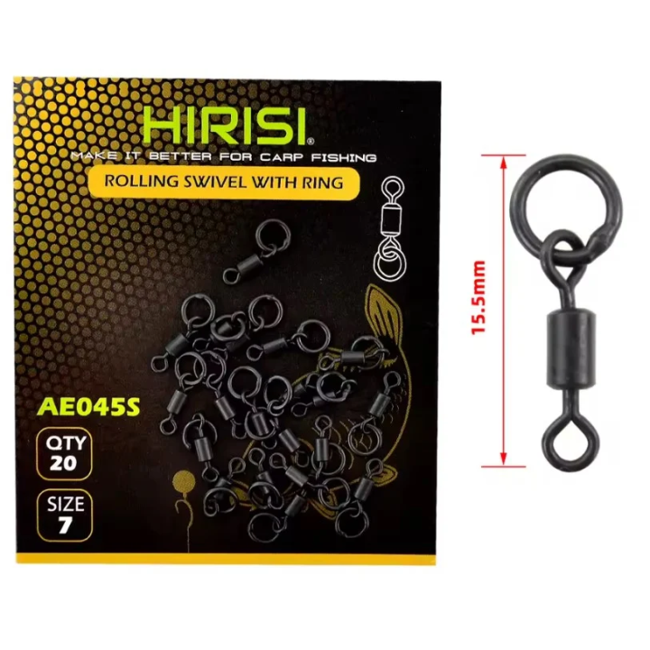 Вертлюг с кольцом HIRISI AE045S, размер 7, 20 шт