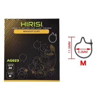 Кліпси для наживки HIRISI Maggot Clips M, 20 шт