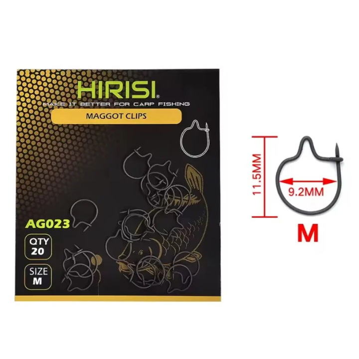 Кліпси для наживки HIRISI Maggot Clips M, 20 шт