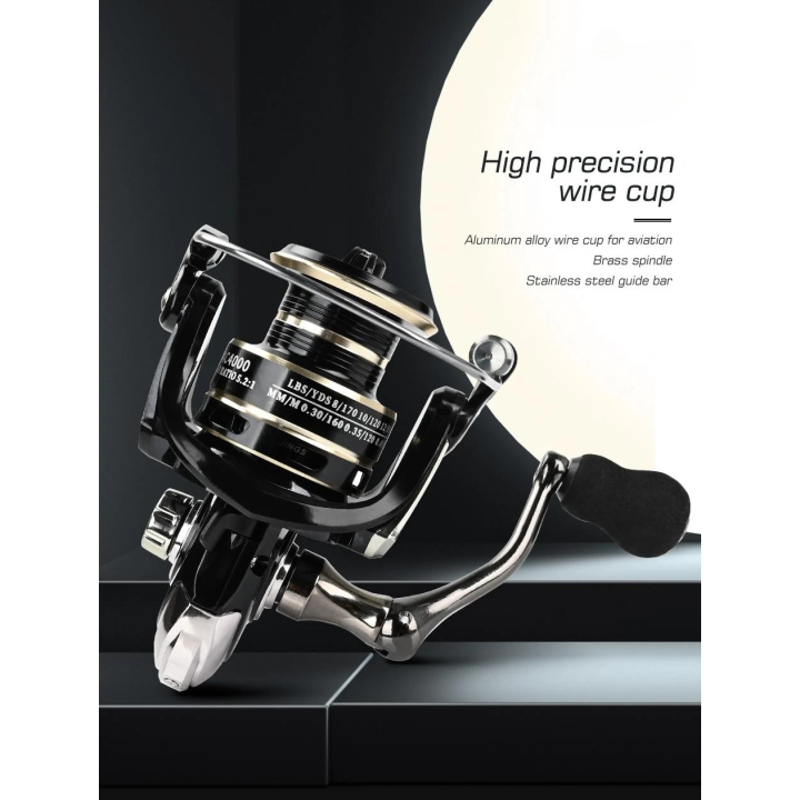 Катушка безынерционная DEUKIO (NX) с металлической ручкой и тормозом 10 кг