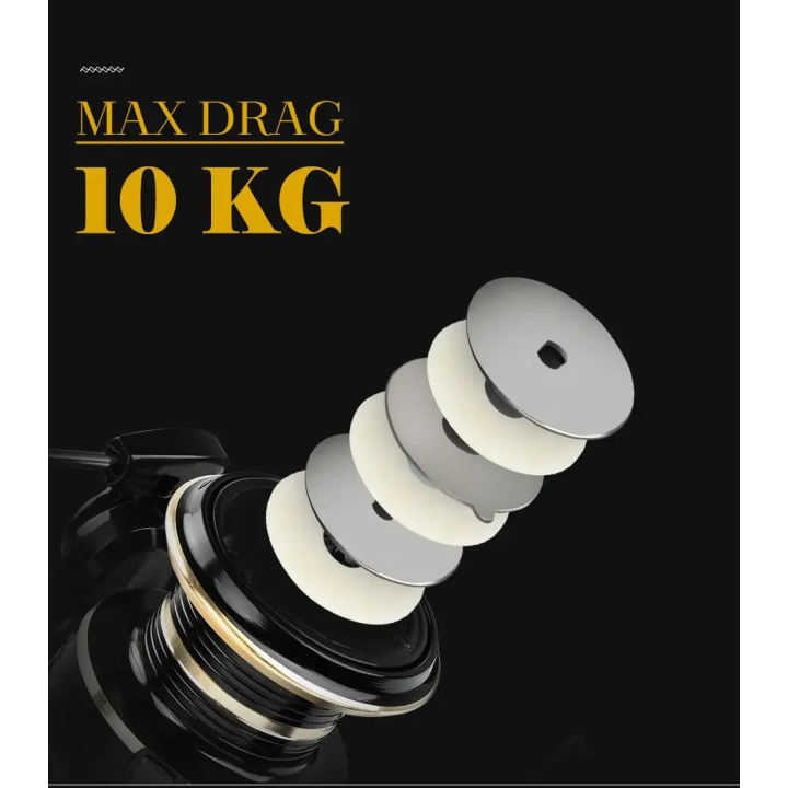 Катушка безынерционная DEUKIO (NX) с металлической ручкой и тормозом 10 кг