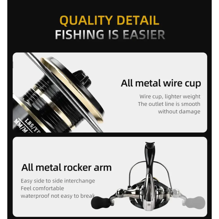 Катушка безынерционная DEUKIO (NX) с металлической ручкой и тормозом 10 кг