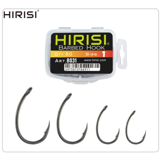 Гачки HIRISI №1 Barbed Hook (50 шт) — коропові з борідкою