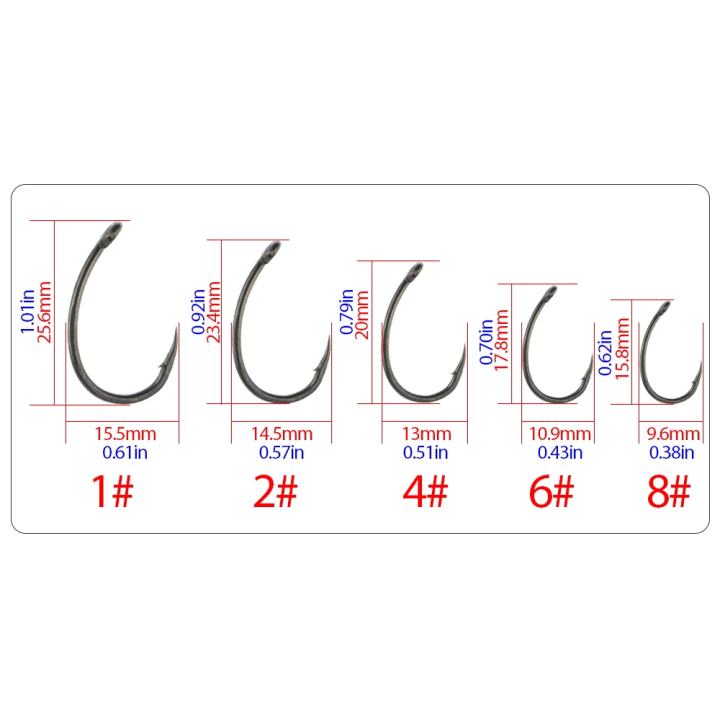 Крючки HIRISI №1 Barbed Hook (50 шт) — карповые с бородкой