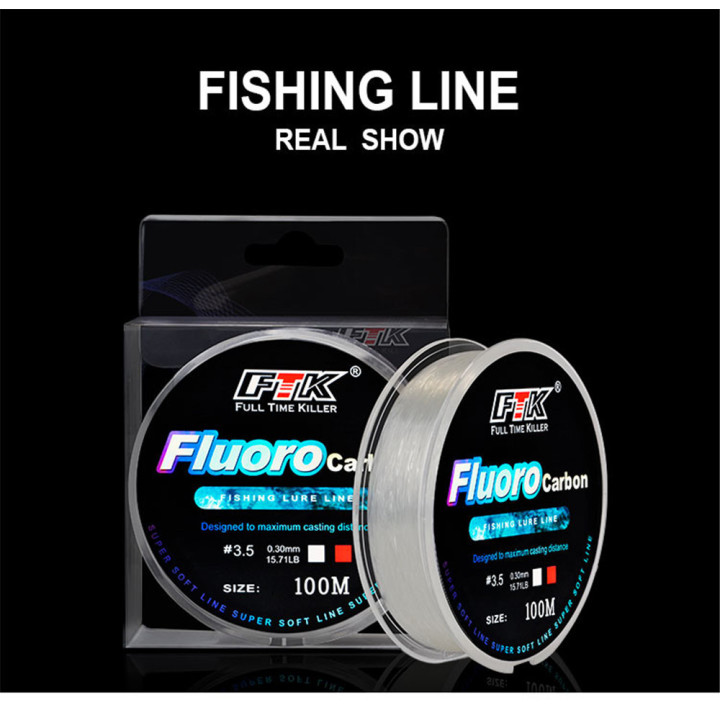 Флюорокарбоновая леска FTK Fluoro Carbon 100м 0.23-0,50 мм