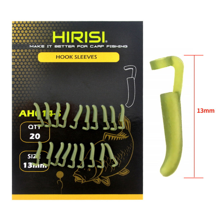 HIRISI Hook Sleeves 13 мм – Кембрики лентяйка  для коропової оснастки (20 шт)