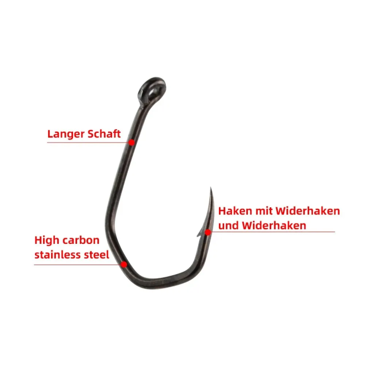 Крючки HIRISI Barbed Hook  (50 шт) для карповой ловли