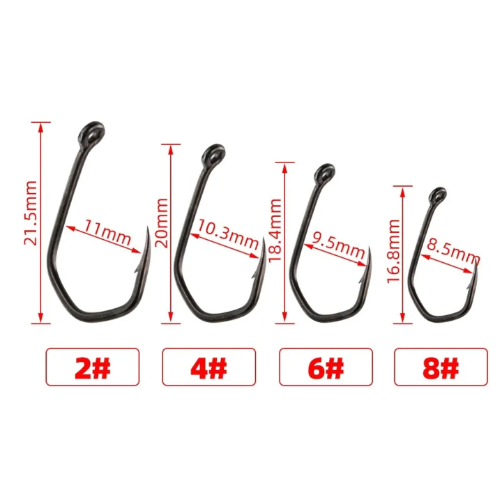 Крючки HIRISI Barbed Hook  (50 шт) для карповой ловли