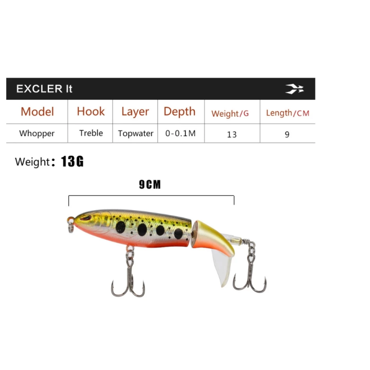 Поппер EXCLER It 10 см 13 г з пропелером для лову хижака